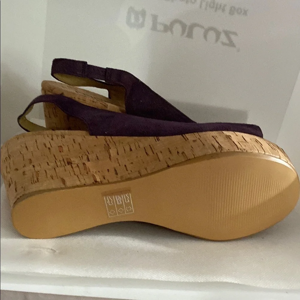 Moda Purple Platform Shoes with Cork Base